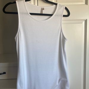 White sleeveless top